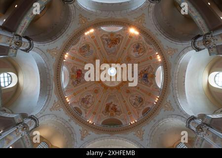 In der Frauenkirche in Dresden, Sachsen, Deutschland. Als herausragendes Beispiel protestantischer Sakralarchitektur gilt ich Stockfoto