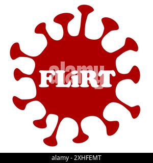 Vektorabzeichen der covid-Virusvariante Flirt KP.1 und KP.2 Stockfoto