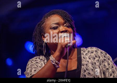 Shemekia Copeland Gesang. Xettx, Deutschland, Gaildorf, 13.07.2024, 28. Bluesfest, 2024, Bluesfest, Shemekia Copeland USA, Kocherwiese Foto: A2 Bildagentur/Peter Hartenfelser *** Shemekia Copeland Vocals xettx, Deutschland, Gaildorf, 13 07 2024, 28 Bluesfest, 2024, Bluesfest, Shemekia Copeland USA , Kocherwiese Foto A2 Bildagentur Peter Hartenfelser Stockfoto