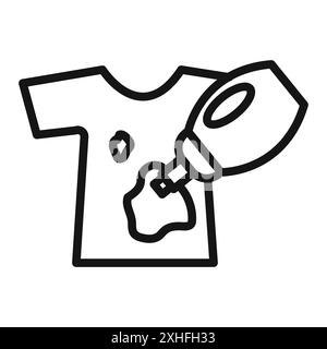 Weichmacher Kleidung Dirt Icon Vector Symbol oder Schild Set Kollektion in schwarz-weiß Umriss Stock Vektor