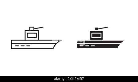 Armeeboot Icon Vector Symbol oder Schild Set Kollektion in schwarz-weiß Umrisse Stock Vektor