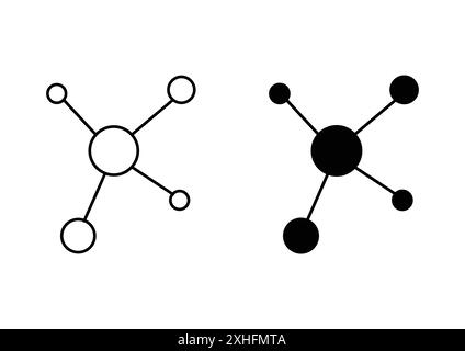 Connect icon Black Line Art Vektor in schwarz-weiß Umrisse Set Collection Schild Stock Vektor