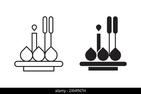 Loy krathong Icon Schwarze Linie Kunstvektor in schwarz-weiß Umriss Set Sammlung Zeichen Stock Vektor