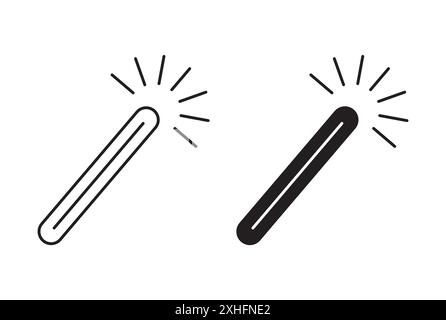 Retouch-Symbol Schwarzer Linie Kunstvektor in Schwarz-weiß-Kontur Set Collection-Schild Stock Vektor