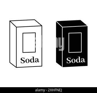 Baking Soda Icon Black Line Art Vektor in schwarz-weiß Umriss Set Sammlung Zeichen Stock Vektor