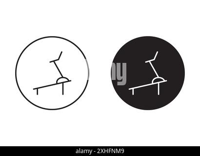 Laufband-Symbol Vektorsymbol oder Zeichensatz-Sammlung in Schwarzweiß-Umrandung Stock Vektor