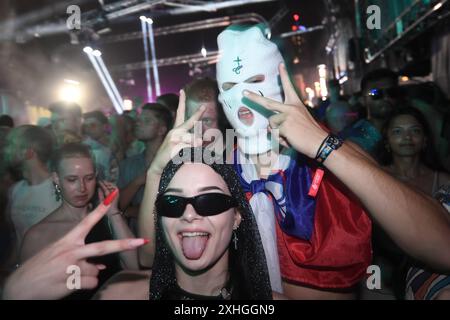 Split, Kroatien, 130724. Die zweite Nacht des 10. Ultra Europe Electronic Music Festivals. Foto: Nikola Vilic / CROPIX Split Kroatien Copyright: XxNikolaxVilicx/xCROPIXx nv Ultra druga11-130724 Stockfoto