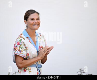 Kronprinzessin Victoria feiert zum 47. Geburtstag im Solliden Palace, Borgholm, Schweden. Juli 2024. Foto: Mikael Fritzon/TT/Code 62360 Credit: TT News Agency/Alamy Live News Stockfoto