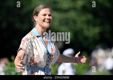 Kronprinzessin Victoria feiert zum 47. Geburtstag im Solliden Palace, Borgholm, Schweden. Juli 2024. Foto: Mikael Fritzon/TT/Code 62360 Credit: TT News Agency/Alamy Live News Stockfoto