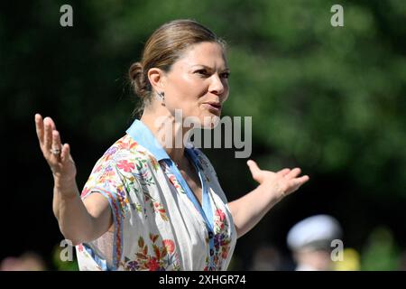 Kronprinzessin Victoria feiert zum 47. Geburtstag im Solliden Palace, Borgholm, Schweden. Juli 2024. Foto: Mikael Fritzon/TT/Code 62360 Credit: TT News Agency/Alamy Live News Stockfoto