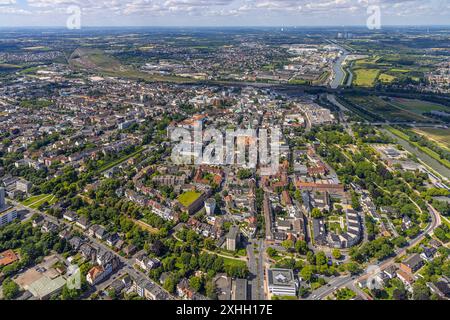 Luftbild, Stadtübersicht mit evang. Pauluskirche und Allee-Center, Ostenallee, hinten der Hafen und Datteln-Hamm-Kanal, Mitte, Hamm, Ruhrgebiet, Nordrhein-Westfalen, Deutschland ACHTUNGxMINDESTHONORARx60xEURO *** Luftansicht, Stadtübersicht mit evang Pauluskirche und Allee Center, Ostenallee, hinter Hafen und Datteln Hamm Kanal, Zentrum, Hamm, Ruhrgebiet, Nordrhein-Westfalen, Deutschland ACHTUNGxMINDESTHONORARx60xEURO Stockfoto