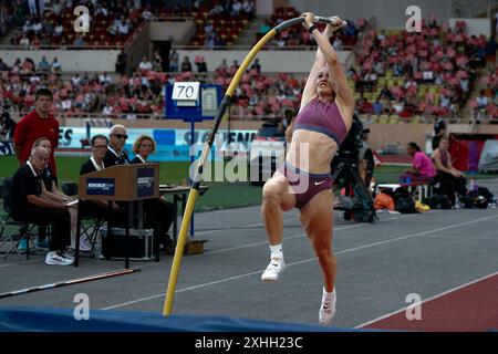 Alysha Newman (Kanada) Pole Vault Women während der Diamond League - Herculis Meeting International Athletics Game in Monaco, Fürstentum Monaco, Juli Stockfoto