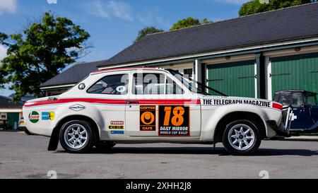 1969 Ford Escort 1850 GT World Cup Rallye Car, ausgestellt auf der Euroversammlung, die am 14. Juli 2024 in Bicester Heritage stattfand. Stockfoto