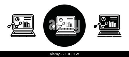 Dashboard-Symbol Schwarze Linie Kunstvektor in schwarz-weiß Umrissset Collection-Schild Stock Vektor