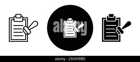 Symbol zulassen Schwarze Linie Art Vektor in Schwarzweiß Umrisse Set Sammlung Zeichen Stock Vektor