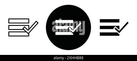 Wählen Sie alle Symbol Schwarze Linie Kunstvektor in Schwarzweiß Umrandung Set Collection Sign Stock Vektor