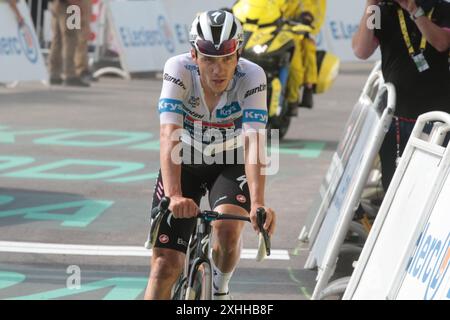 Remco Evenepoel Best Young Rider Tour de France 2024 Plateau de Beille Stockfoto