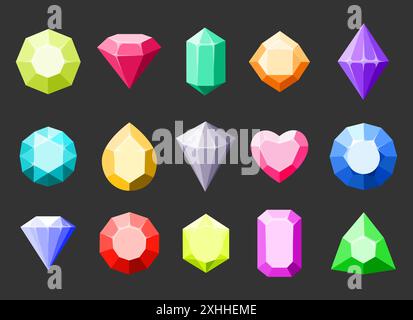 Cartoon Edelsteine Set Stock Vektor