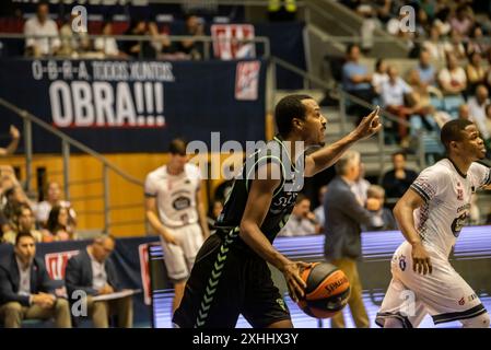 Santiago, Spanien. Oktober 2023. Ein Moment während der regulären Runde in der ACB Endesa League zwischen Monbus Obradoiro und Surne Bilbao. Xan Gasalla/Alamy News Stockfoto