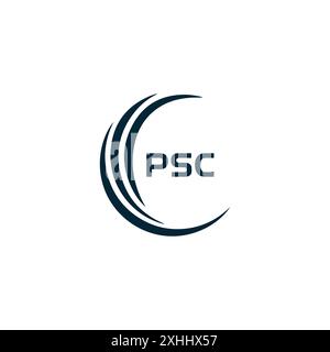 PSC-Logo. P S C-DESIGN. Weißer PSC-Buchstabe. PSC, P S C Letter Logodesign. Logodesign mit dem Buchstaben P S C in GOLD, GOLDENES LOGO, DREI, Stil. Letter-Logo-Set Stock Vektor