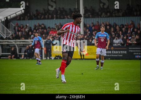 Hemir Semedo, Sunderland AFC, im Kampf gegen South Shields FC. Stockfoto