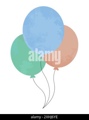 Farbige Ballons auf weißem Hintergrund Stock Vektor