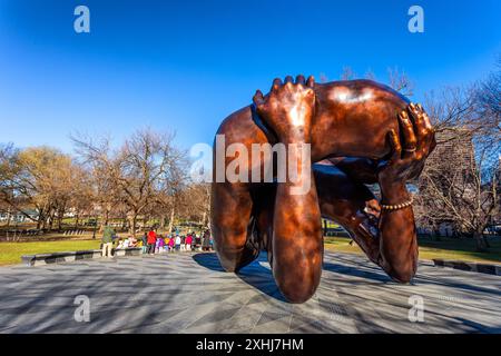 Die Embrace ist eine Skulptur, die an Martin Luther King Jr. und Coretta Scott King am Boston Common erinnert Stockfoto