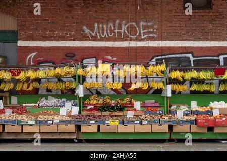 Ein Freiluftmarkt in Chinatown in Honolulu, Oahu, Hawaii, USA. Stockfoto