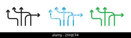 Flexibilitätssymbol Black Line Art Vektor in schwarz-weiß Umrissset Collection Schild Stock Vektor
