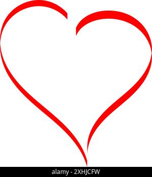Sammlung von Symbolen für das Liebesherz. Love Illustration Set mit solidem Vektorherz und Umriss. Kann bearbeitet und durch Farbe ersetzt werden. Auf einem Leerwert Stock Vektor