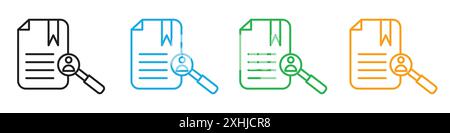 Case Studies Symbol Schwarzer Linie Kunstvektor in schwarz-weiß Umrissset Sammlungsschild Stock Vektor