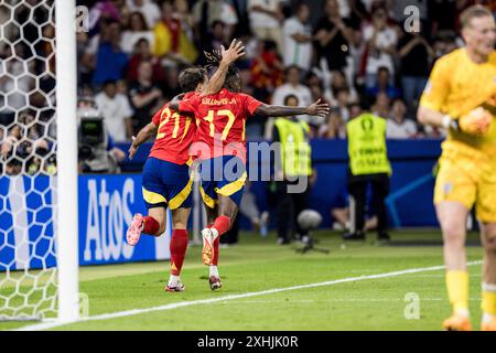 Berlin, Deutschland. Juli 2024. Mikel Oyarzabal (21) aus Spanien gewinnt 2-1 im Finale der UEFA Euro 2024 zwischen Spanien und England im Olympiastadion in Berlin. Quelle: Gonzales Photo/Alamy Live News Stockfoto