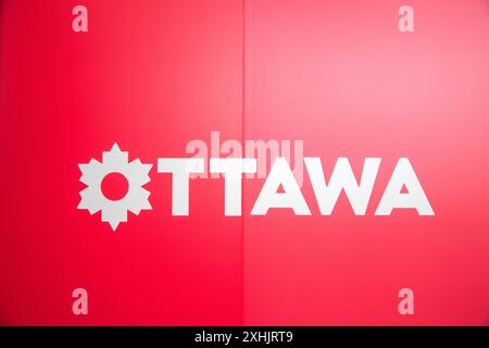 Schild Ottawa im Ottawa International Airport in Ontario, Kanada Stockfoto