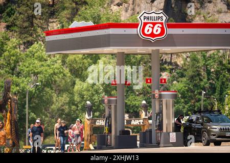 Wir haben das Auto ein paar Mal überfahren, um anzuhalten und die Sehenswürdigkeiten am Straßenrand in den USA zu sehen, während wir fuhren Stockfoto