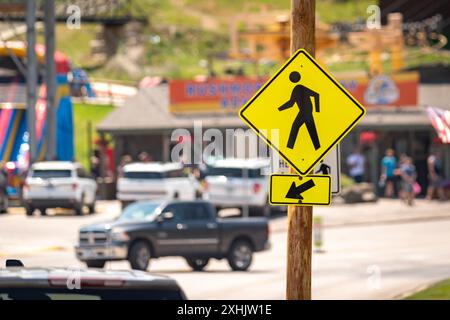 Wir haben das Auto ein paar Mal überfahren, um anzuhalten und die Sehenswürdigkeiten am Straßenrand in den USA zu sehen, während wir fuhren Stockfoto