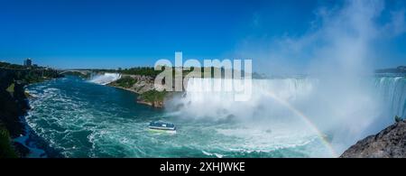 Niagarafälle Kanada - 23. Juni 2024: Panoramablick auf die Niagarafälle Stockfoto