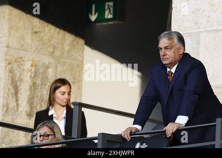 Berlin, Deutschland. Juli 2024. Berlin, Deutschland. Juli 2024. BERLIN - der ungarische Premierminister Viktor Orban beim Endspiel der UEFA EURO 2024 zwischen Spanien und England am 14. Juli 2024 im Olympiastadion in Berlin. ANP | Hollandse Hoogte | MAURICE VAN STEEN Credit: ANP/Alamy Live News Credit: ANP/Alamy Live News Stockfoto