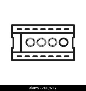 Animationssymbol Schwarze Linie Kunstvektor in Schwarzweiß-Umrisse Set Collection Sign Stock Vektor