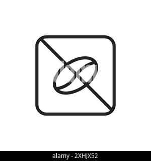 Koffeinfreie Ikone Black Line Art Vektor in schwarz-weiß Umriss Set Sammlung Zeichen Stock Vektor