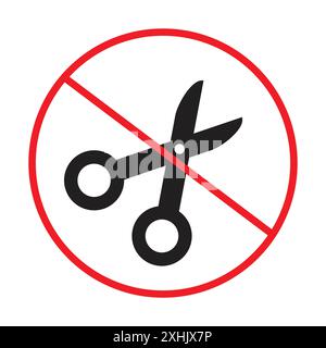 Nicht ausschneiden Schild Schwarzer Linie Art Vektor in schwarz-weiß Umriss Set Sammlung Zeichen Stock Vektor