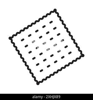 Crackers Icon Black Line Art Vektor in schwarz-weiß Umrisse Set Collection Schild Stock Vektor