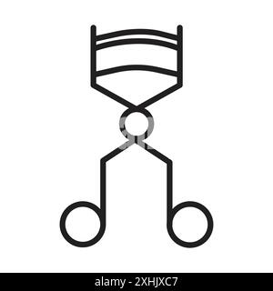 Wimperntusche Icon Schwarzer Linie Kunstvektor in schwarz-weiß Umriss Set Sammlung Zeichen Stock Vektor