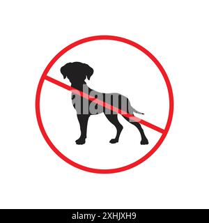 Verbotene Hund Haustier Zeichen Schwarze Linie Art Vektor in schwarz-weiß Umriss Set Sammlung Zeichen Stock Vektor