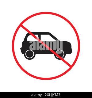 Kein Parkschild Black Line Art Vektor in schwarz-weiß Umrisse Set Collection Schild Stock Vektor