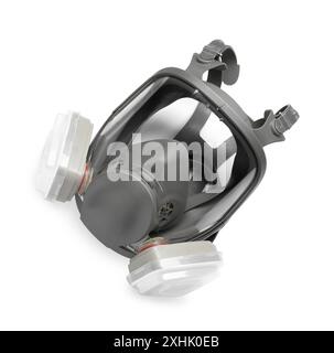 Eine Atemschutzmaske isoliert auf weiß, Draufsicht Stockfoto