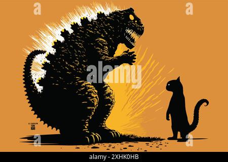 Catzilla-Vektordarstellung Stock Vektor