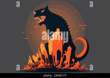 Catzilla-Vektordarstellung Stock Vektor