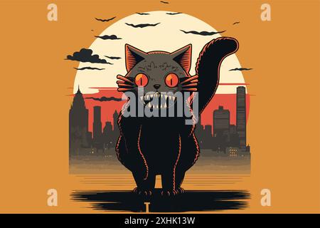 Catzilla-Vektordarstellung Stock Vektor