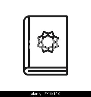 Quran kareem Icon Schwarze Linie Kunstvektor in schwarz-weiß Umriss Set Sammlung Zeichen Stock Vektor