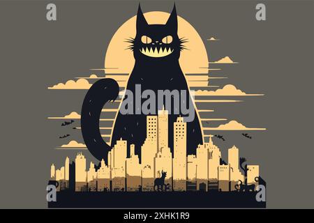 Catzilla-Vektordarstellung Stock Vektor